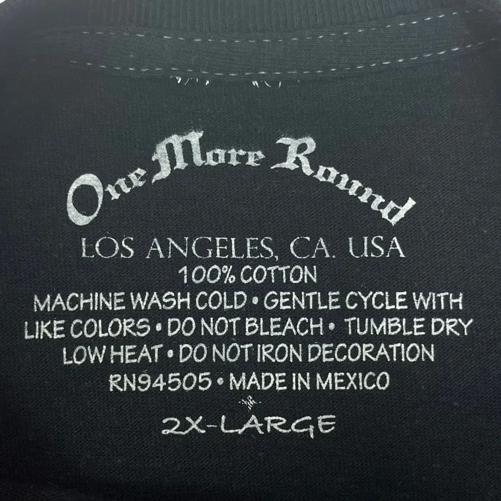 One More Round Men's 2XL Black MMA Graphic Cage Fighting T-shirt 100% Cotton Y2K